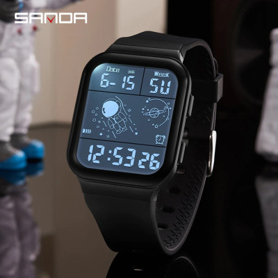 SANDA Digital Waterproof Sports Wristwatch 50M